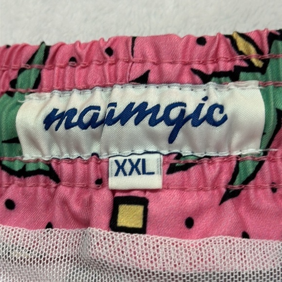 Maamgic Pink/Pineapple Swim Trunks w/Mesh Lining Size XXL - Picture 8 of 11